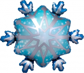 Шар Мини-фигура, Снежинка, Голубой (в упаковке)