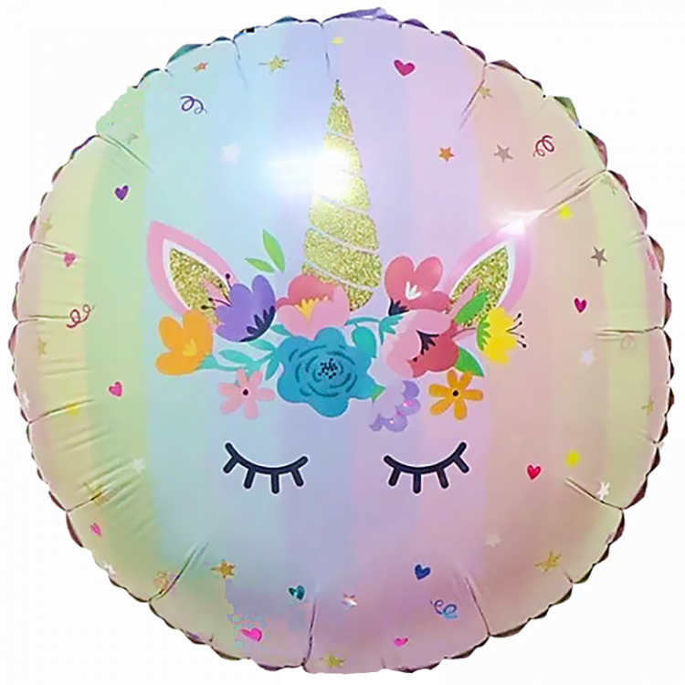 Шар Круг, Волшебный единорог в цветах (в упаковке)