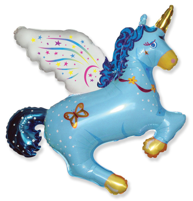 Шар Фигура, Единорог (синий) / Unicorn (в упаковке)