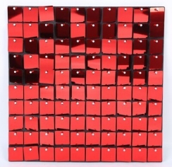 Декоративная панель c пайетками, Красный, Металлик
