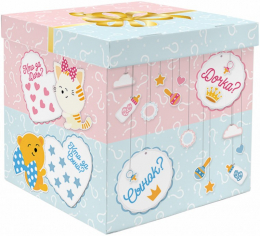 Коробка для воздушных шаров Гендер Пати, Голубой / Розовый
