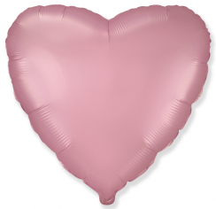 Шар Сердце, Розовый Сатин / Pink Satin (в упаковке)